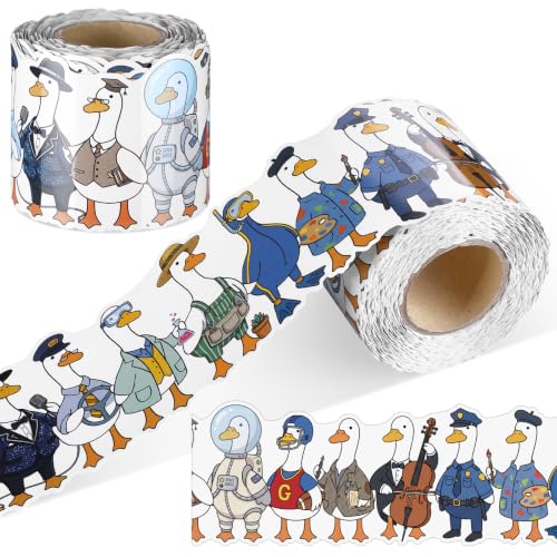 Fuutreo 65 ft Silly Goose Bulletin Board Borders Profession Uniforms Borders for Bulletin Board Classroom Whiteboard Trim for Back to School Classroom Library Chalkboard Wall Decor