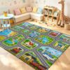 FUYEUN 6×9 Large Classroom Rug for Children,Kids Car Play Rug