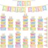 Fuyoooo 127 Pcs Birthday Classroom Bulletin Board Decorations Set Pastel Happy Birthday Chart for Classroom Back to School Calendar Graph Cutouts for Chalkboard Wall Decor