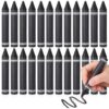 Fuyoooo 24 Pcs Black Jumbo Triangle Crayons Bulk Single Color Crayon Refill, Non-toxic, Easy-grip, Washable, Unbreakable Crayon Gifts for Arts & Crafts, School Supplies & Gifts