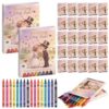 Fuyoooo 25 Pack Wedding Crayons Bulk 8 Color Crayon Individual Packs Mini Wrapped Wax Washable Crayon for Wedding Activities Game Favor Entertainment Party Supplies Table Activities