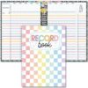 Fuyoooo Teacher Record Book 2026-2027 Teacher Grade Books Spiral Bound Record Planner 2026 Class Grade Book Office Favors for Classroom Attendance Planner Decoration Double Sided(Pastel, Checkered)