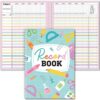 Fuyoooo Teacher Record Book Teacher Grade Books 2026-2027 Spiral Bound Record Planner 2026 Class Grade Book Office Favors for Classroom Attendance Decoration Double Sided(Green, Crayon)