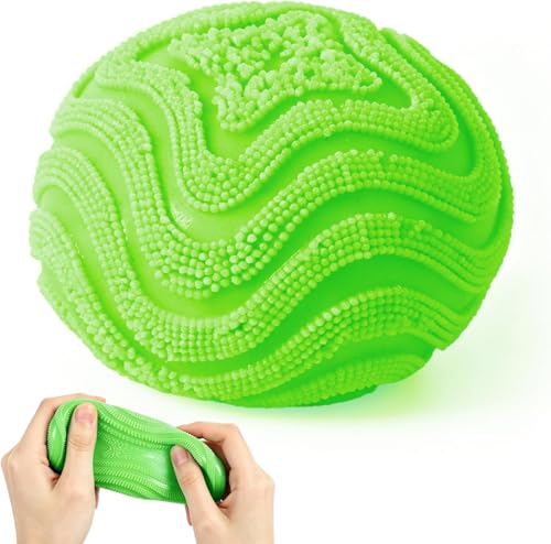 Fuzz Ball Squishy Stress Ball Slow Rising Memory Foam Fidget Squishy Fuzz Balls Adults Anxiety Stress Relief Toys,Sensory Squishy Ball to Increase Hand Flexibility & Relieve (Green)