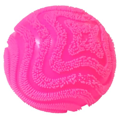 Fuzz Ball Squishy Stress Ball,Soft Slow-Rise Sensory Fidget Toy for Adults, Calming Squeeze Ball for Anxiety Relief, Hand Flexibility & Focus Enhancement (Pink)