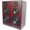 FWTCVB 80W 8 Inch High Medium and Low Three-Way Frequency Bookshelf HiFi Speaker Wooden Passive Floor Front