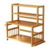 FytStycale Kitchen Storage Shelf Countertop Organizer Rack Stand Holder With Open Access And In Bamboo And Engineered Board Suitable for studio apartments small