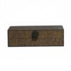 FytStycale Small Jewelry Organizer Box Storage Case Casket Tray With Lidded Top And Front Knob In Wood Leather And Metal Essentials Suitable for bedroom dresser, Large 30.5x16.2x7.5cm