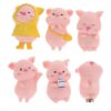 Gadpiparty 6pcs Pink Piggy Refrigerator Magnets Magnetic PVC Cartoon Fridge Magnet Stickers for Office Kitchen Accessories, Creative and Adorable Pig Shaped Reminder Holders