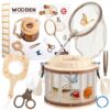 GAGAKU Wooden Bug Catcher Kit for Kids 4-8, Outdoor Explorer Set with Expandable Butterfly Net, Magnifying Glass, Tweezers, Educational Catching Toy for Backyard Camping, Gift for Boys Girls