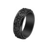 GAIMNCRIX Rotatable Celtic Trinity Knot Fidget Titanium Steel Ring，Black：6