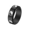 GAIMNCRIX Rotatable Yin Yang Taiji Fidget Stainless Steel Ring，Black：9