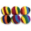 GAISHION 6 Pcs Handmade Knitted Hacky Footbag Sack for Party, Soft Pellet Filled Crochet Hacky Balls for Juggling, Kick Sack, Outdoor Skill Training, Random Colors