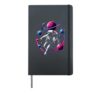 Galaxy Orbit Futuristic Sci Fi Astronaut Space Hardcover Journal, Black