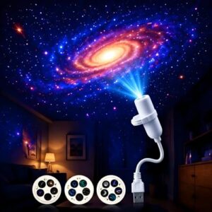 Galaxy Projector Night Light with 15 Films, USB Star Ceiling Projector