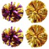 GALPADA 4pcs Cheerleader Pom Poms for Dancing Match and Cheering, Reusable Pet Material with Visual and Tactile Stimulation, Lightweight Spirit Accessories