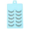 GALPADA 5 Pairs Fake Lashes Fiber False Eyelash Full but Natural Looking Makeup False Lashes Excellent Length and Width for Professional Application or Night