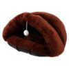 GALPADA Warm Plush Cat Bed with Windproof Design for Pets, Comfortable Pet Cushion and Dog Kennel Pad for Home Use in Winter, Soft Removable Cover for Easy Washing