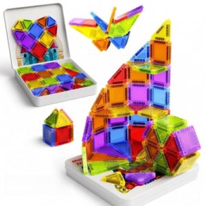 Gamcrown Mini Magnetic Tiles for Travel: Hours of Entertainment for Kid 3-5