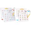 Gamenote Double Sided Magnetic Letter Board - 2 in 1 Alphabet Magnets Tracing Board for Toddlers ABC Letters Uppercase & Lowercase Practicing Learning Education Toys + Magnetic Number Tracing Board, 2