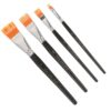 GANAZONO Serrated Comb Paint Brush Set Professional Texture Artist Brushes for Acrylic 4pcs with Wood and Plastic Handles, for Special Effects and Textured and Oil and Gouache Painting