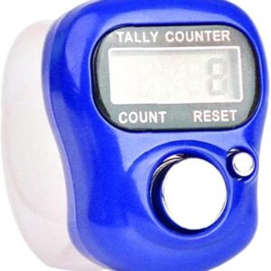 GANPUB Blue LED Digital Row Counter,5 Digit Display Counter Clicker,Handheld Number Click Counter,Finger Tally Counter,Electronic Finger Counter Hand Tally Counter with Ring for Golf，Track and Field