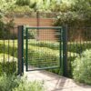 Garden Fence Gate Powder-Coated Steel Entryway for Backyard Patio 39.4 x 29.5 Inch Lockable Green
