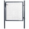 Garden Gate Mesh Fence Door Galvanised Steel Anthracite Grey 33.7 x 39.4 Inch Entrance Panel for Patio Backyard