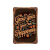 Garden Quote Tin Sign Grow Your Own Happiness Rustic Wall Decor (8X12 IN)