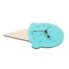 Garneck Nordic Style Ice Cream Shaped Wall Clock with Silent Mechanism and Accurate Time Display, Green Wooden Decorative Hanging Clock for Room or Playroom Wall Decor
