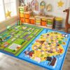 Garvee 5x7 Car Rug Play Mat for Toy Cars, Non Slip Maze Game Rugs for Kids Room, Educational Learning City Life Traffic Road Carpet Colorful Ultra Soft Nursery Mats for Girls and Boys