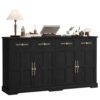Garvee 63" Buffet Sideboard with Storage, Black