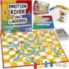 Garybank Social Emotional Learning River and Ladders Game - w/Scenario Conversation Cards About Who Where What How & Why, Speech Therapy Materials - Homeschooling & Counselor Office Must Haves, Age5+