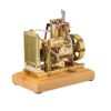 Gasoline Engine Model Kit, 5cc Vertical Synchronous Twin-Cylinder Water-Cooled OHV Internal Combustion Engine Model with Mechanical Speed Governor for STEM Learning & Physical Experiment Demonstration