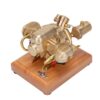 Gasoline Engine Model Kit, Mini 3.2CC Horizontally Opposed Flat-Twin 4-Stroke Internal Combustion Engine Model for STEM Learning & Physical Experiment Demontration