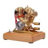 Gasoline Engine Model Kit, Miniature 4.3CC OHV V-Twin Double-Cylinder 4-Stroke Air-Cooled Internal Combustion Engine Model for STEM Learning & Physical Experiment Demontration