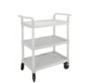 GATBO Heavy Duty 3-Tier Plastic Utility Cart with Wheels, Commercial Large Rolling Service Cart, 330 lb Capacity, Lockable Quiet Casters, Mobile Cart for Restaurant, Warehouse, Kitchen, Office, Gray