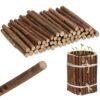 GATHINESS 50 Pcs Unfinished Wooden Sticks for Crafts, Natural Style Log Branches with Clean Smooth Cuts, 10cm Long and 0.5cm Diameter, for Birdhouses and Christmas Trees Decoration