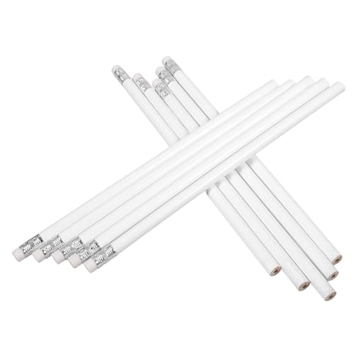 GATHINESS Carpenter Pencils with Wood and Graphite Material White 10pcs Multi-function Marking Tool for Construction and School Use Suitable for Carpentry and Office Applications