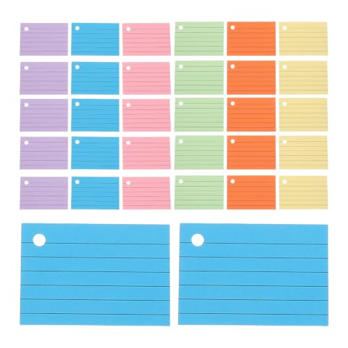 Gatuida 600pcs Lined Index Cards with Holes for Easy Carrying and Resist Curling, Heavyweight Paper with Smooth Writing Surface, Standard Size Flashcards for Home and School Study