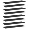 GBCDSWBR 8 pcs Bookshelf Boards, 39.4x11.8 Inch High Gloss Black Shelving Panels, Engineered Wood Replacement Shelves for Wall Storage Organization