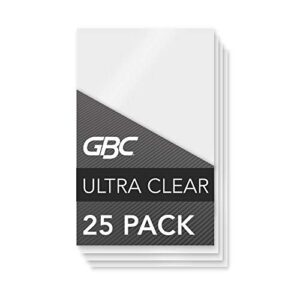 GBC Laminating Sheets, Thermal Laminating Pouches, Index Card Size, 5 Mil, HeatSeal UltraClear, 25 Pack (3202002)