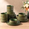 GBHOME Stoneware Dinnerware Sets for 8, 24 Pieces Plates and Bowls Set