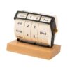 Gcljlmy Rotary Perpetual Desk Calendar Desktop Calendar Artwork Wooden Wheeling Calendar