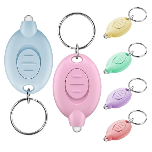 GCXIXPY Mini Keychain Flashlight 6 Pack, 12 Lumen LED Keychain Light Bright with Key Ring, Portable Mini Flashlights Bulk, Small Tiny Keychain Light for Outdoor, Work, Camping & Hiking, 6 Color Shells