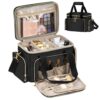 GDNasist Large Makeup Bag, Portable Travel Makeup Bag Organizer for Women Girls with Removable Shoulder Strap & Detachable Dividers, Cosmetic Travel Bag, Toiletry Bag for Makeup