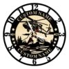 Geek Alerts Personalized Black Hawk Helicopter Wooden Wall Clock