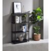 Geelife Nypho Black Finish Bookshelf, Metal, Synthetic Wood