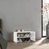 Geelife Small Shoe Rack with Three Open Shelves, Compact Modern Organizer for Entryway or Closet, Particle Board, White