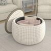 Geelife White Storage Ottoman, Engineered Wood